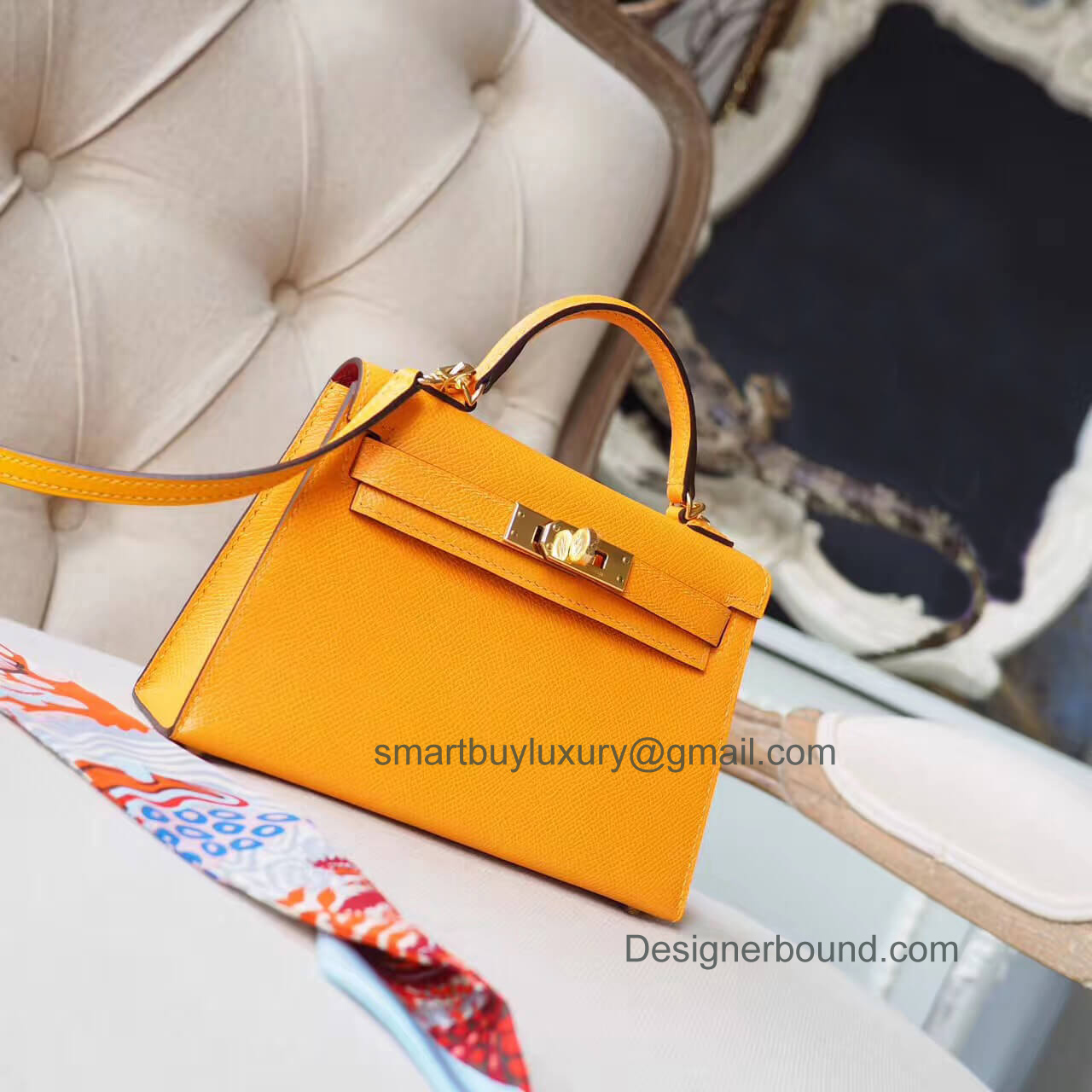 Hermes Mini Kelly II Bag in Bicolored 9v Jaune d